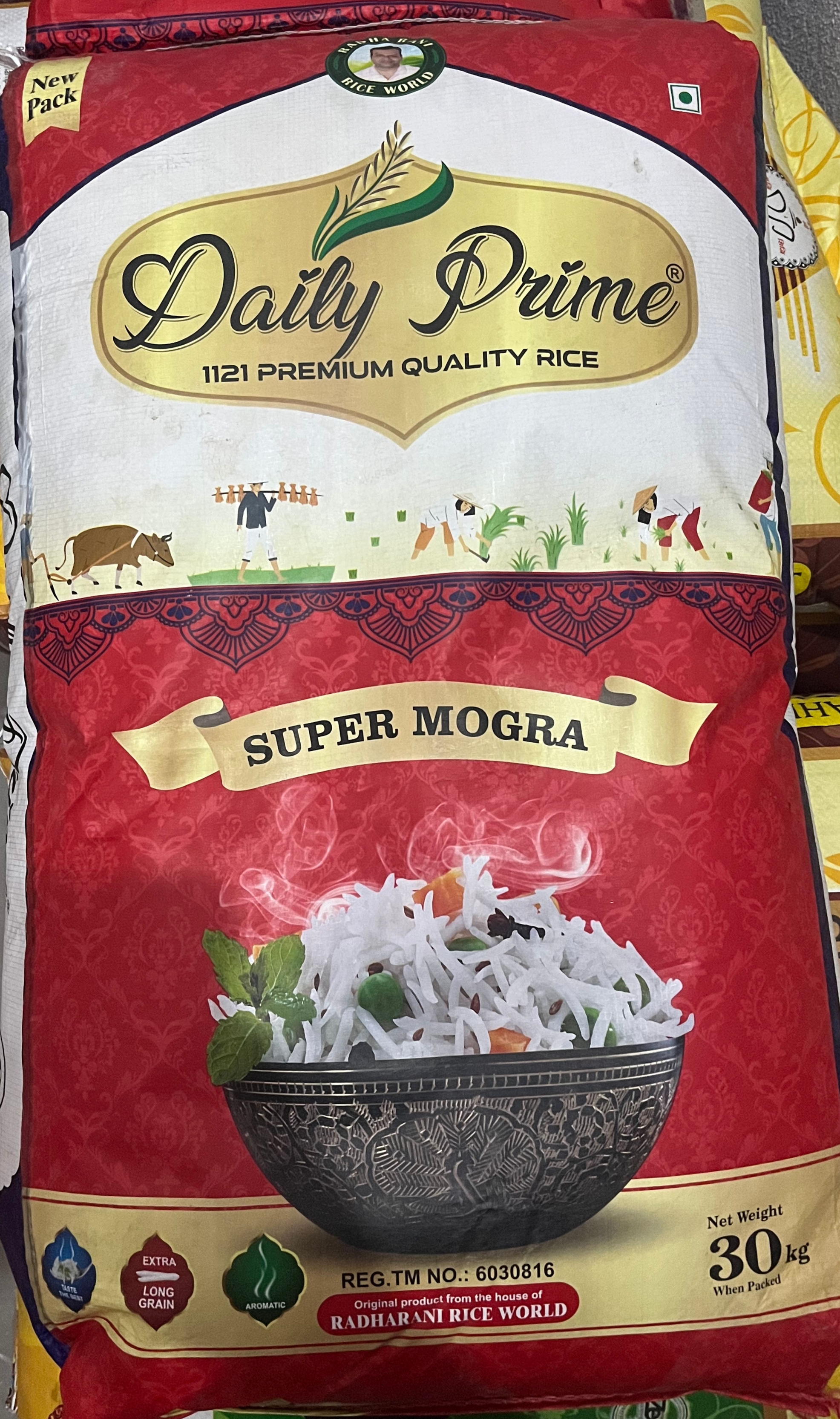Daily Prime (Super Mogora) No:8 Basmati Rice Weight 30kg 